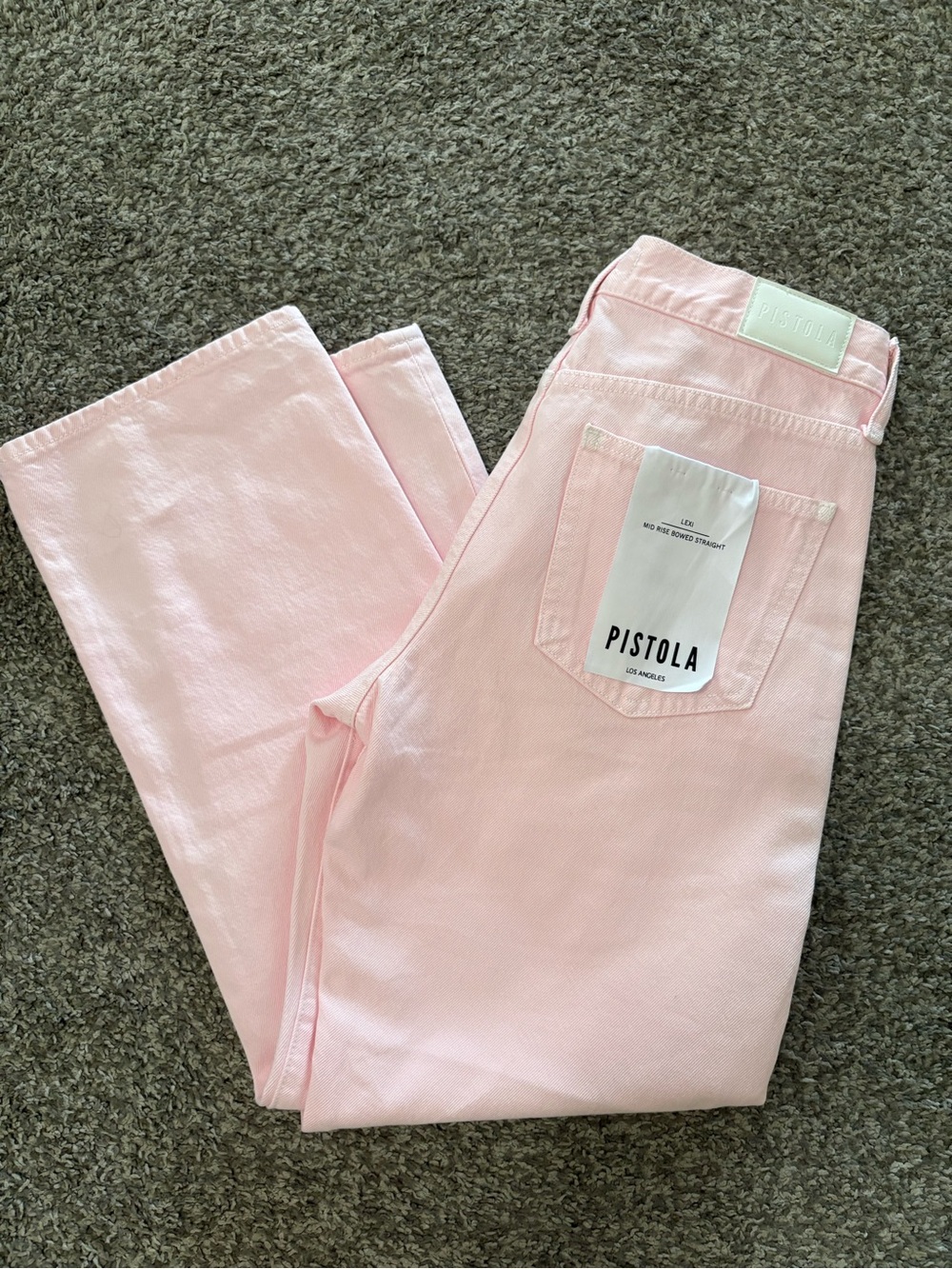 pistola Wide Leg High-Rise Jeans in Light Pink - Picture 5 of 6
